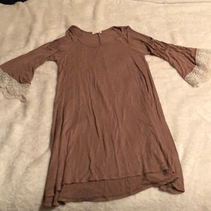 Brown and off white dress